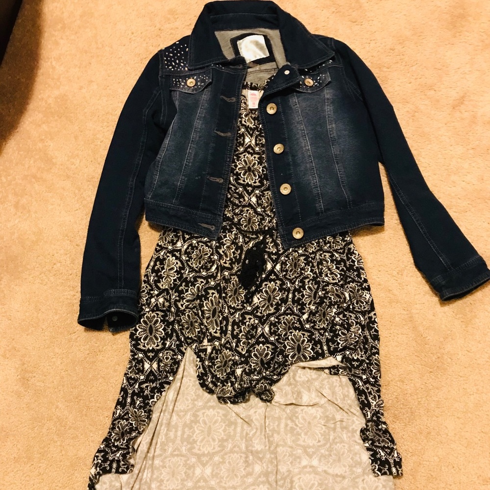 Dress and blinged jean jacket bundle